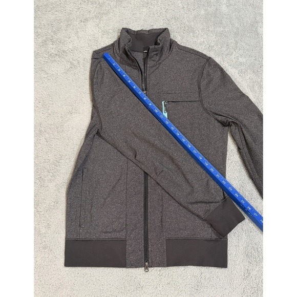 LULULEMON Men's L Post Gravity Jacket Heathered Gray Full Zip Sweater Athleisure - Picture 4 of 8